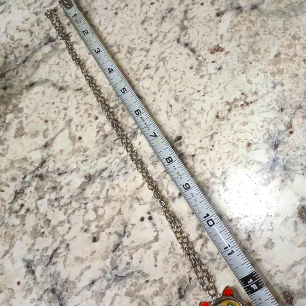 Cat Pendant Necklace with Silver Chain - Picture 4 of 5